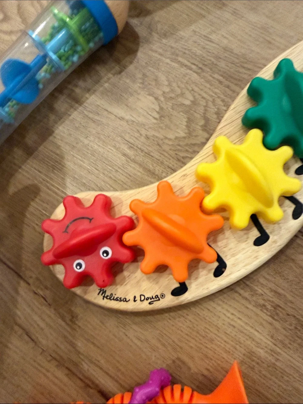 Melissa & Doug Rainbow Gear Puzzle Toy - Colorful Wooden Gears for Kids